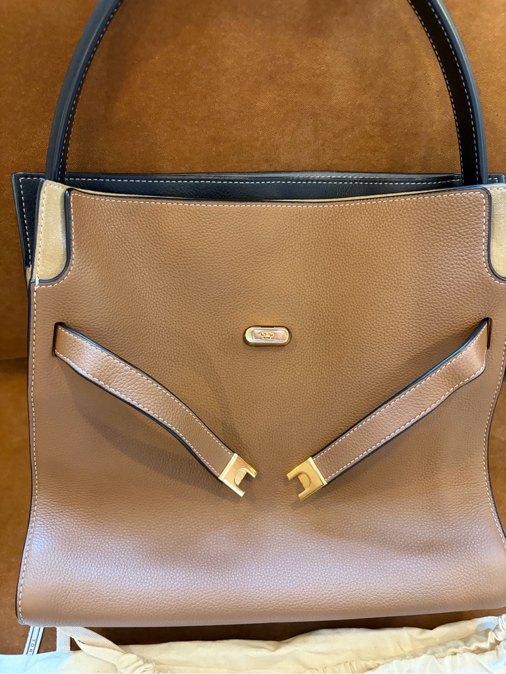 Tory Birch Lee Radziwill Double Bag, Tiger’s Eye